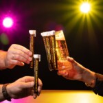 Bierglas met shotjes